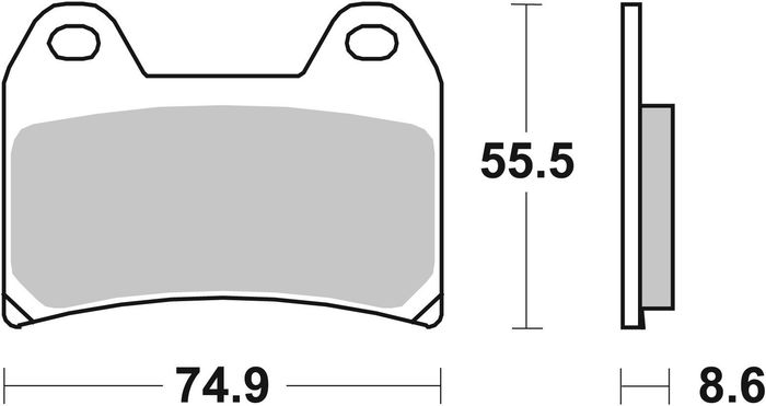 Bremsbeläge vorne, anwendung: straße, material: sintern-LA, 55,5x75,1x8,6mm p...