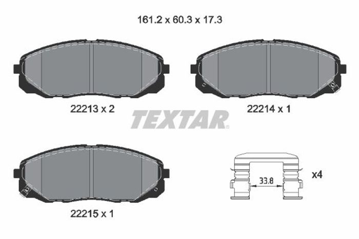 Bremsbelagsatz vorne , passt zu: KIA CARNIVAL III 2.2D 01.10-06.15