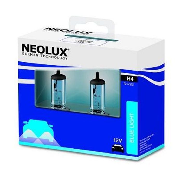 Glühbirne (Satz 2Stück) H4 12V 60/55W P43T Blue Light, blau
