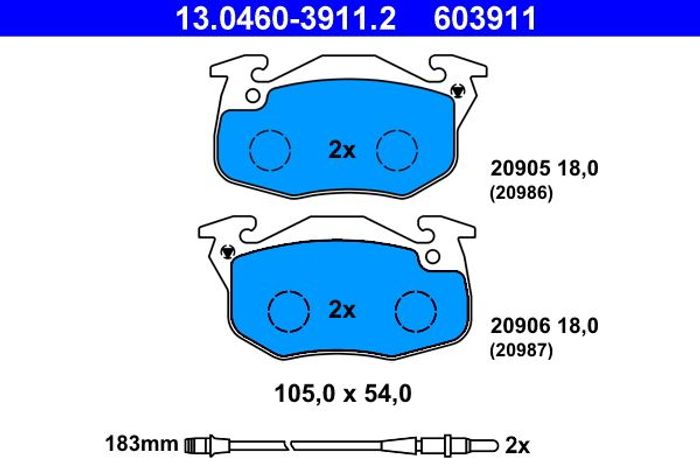 Bremsbelagsatz vorne , passt zu: PEUGEOT 205, 205 I, 205 II, 305 II, 309, 309...