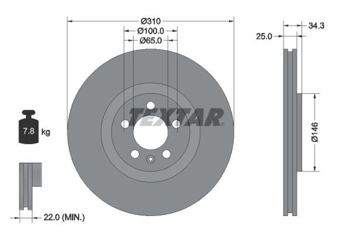 Bremsscheibe vorne L/R passt zu: AUDI A1, A3, TT; SEAT IBIZA III, IBIZA IV, I...
