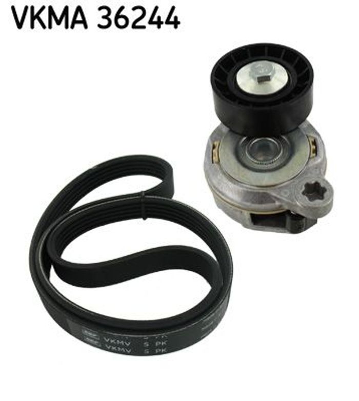 Satz der Rippenriemen (mit Spanner) passt zu: VOLVO S60 II, S80 II, V60 I, V7...