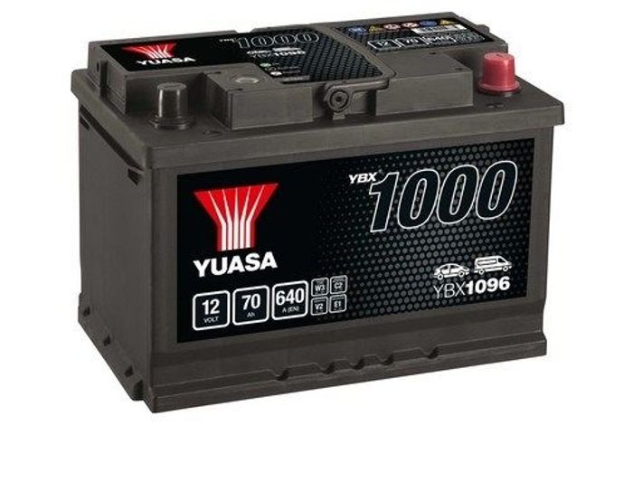 Batterie YUASA 12V 70Ah/640A (EN) YBX1000 CaCa (P+ standardpol) 278x175x190 B...