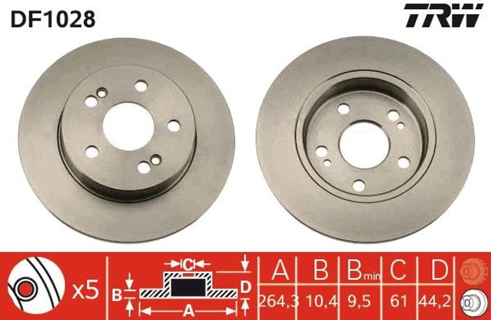 Bremsscheibe hinten L/R passt zu: RENAULT CLIO II, MEGANE I, MEGANE SC&Eacute;NIC, S...