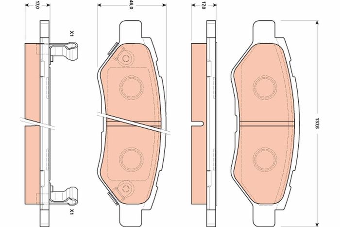 Bremsbelagsatz hinten , passt zu: CADILLAC CTS, CTS SPORT, SRX; CHEVROLET CAM...