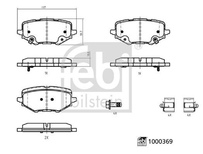 Bremsbelagsatz hinten , passt zu: XPENG P7 Electric 04.20