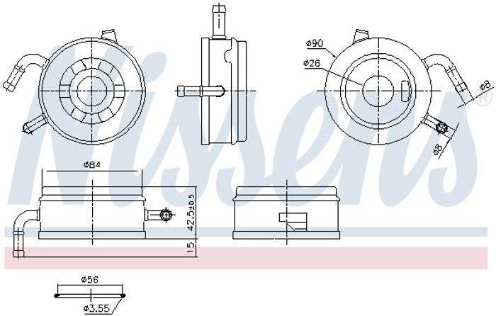 Ölkühler passt zu: TOYOTA AURIS, COROLLA, YARIS 1.4D 06.04-07.14