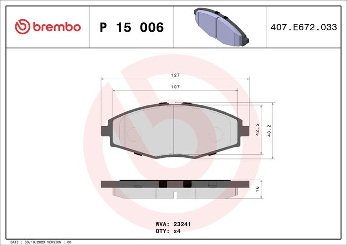 Bremsbelagsatz vorne , passt zu: CHERY QQ3; CHEVROLET CAMARO, LANOS, MATIZ, S...