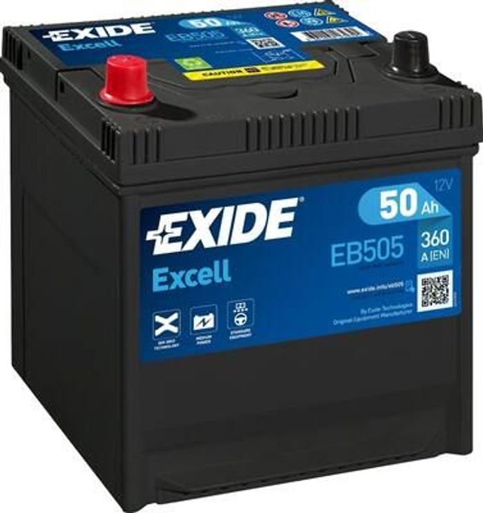 Batterie EXIDE 12V 50Ah/360A (EN) EXCELL (L+ de) 200x173x222 B00 - ohne Befes...