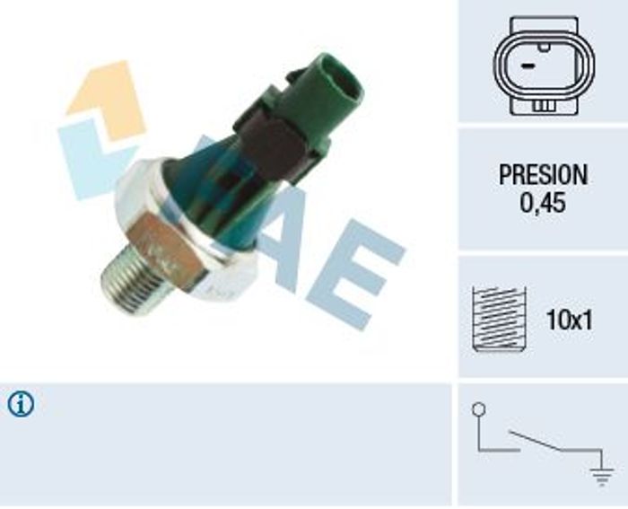 Öldrucksensor (1 pin, dunkelgrün) passt zu: AUDI A1, A3, A4 B8, A4 B9, A5, A6...