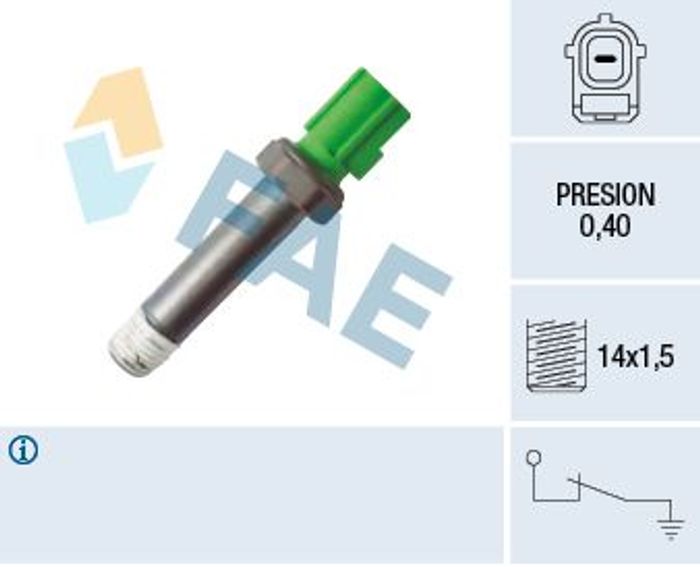 Öldrucksensor (1 pin, grün) passt zu: JAGUAR S-TYPE II, XF I, XF II, XF SPORT...