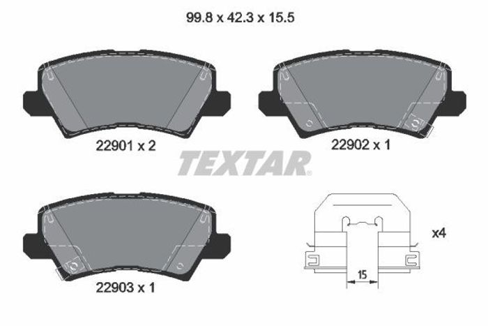 Bremsbelagsatz hinten , passt zu: KIA PICANTO II, PICANTO III 1.0/1.0LPG/1.2...