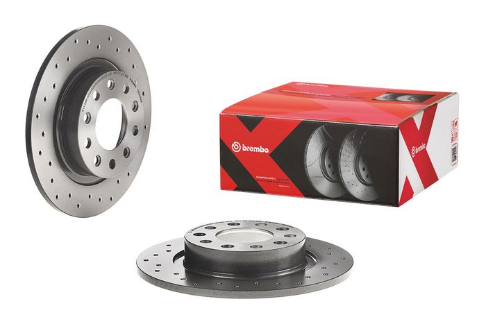 Bremsscheibe, BREMBO Xtra, 1Stück, Gelocht, hinten ; L/R, außendurchmesser 26...