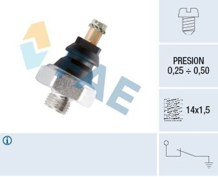 Öldrucksensor (0,25-0,5bar, 1 pin, schwarz) passt zu: MERCEDES 190 (W201), G...