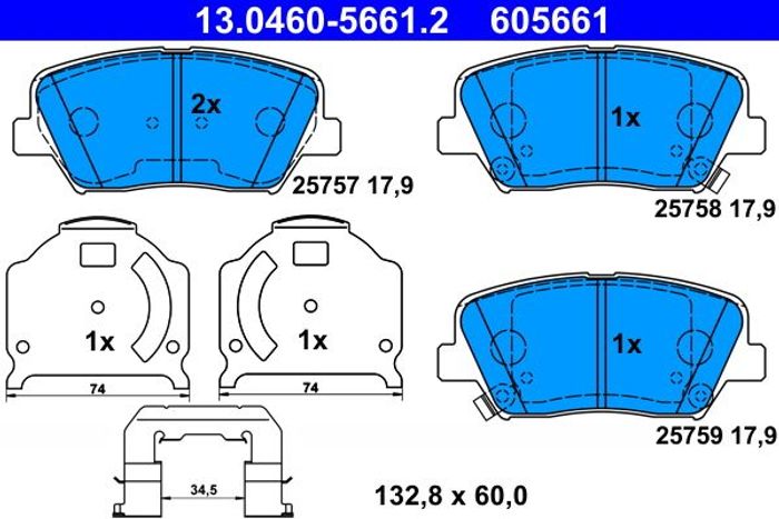 Bremsbelagsatz vorne , passt zu: HYUNDAI GENESIS, GRANDEUR; KIA CARENS IV, K9...