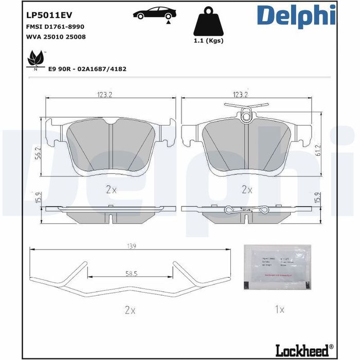 Bremsbelagsatz hinten ((EN) for electric vehicles; mit Dämpfungspad; mit Extr...