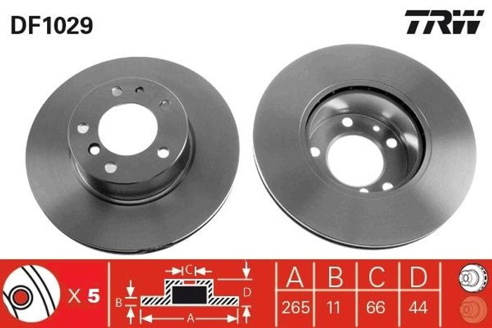 Bremsscheibe hinten L/R passt zu: RENAULT LAGUNA I, SAFRANE I, SAFRANE II 1.6...