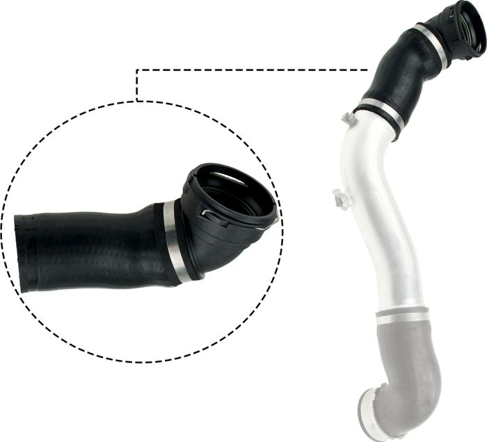 Luftkühlerschlauch L (vorne, durchmesser 56,5/62,5mm, länge 150mm, schwarz) p...