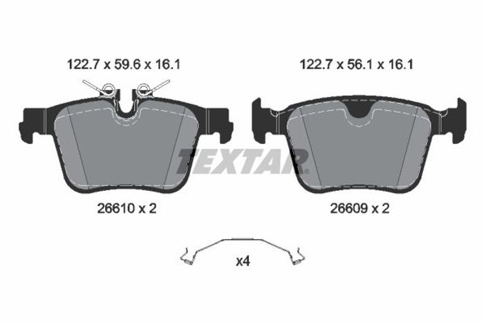 Bremsbelagsatz hinten (mit Extras), passt zu: VOLVO C40, EC40, EX40, S60 III,...
