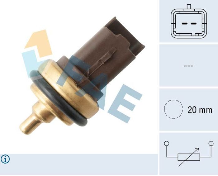 Kühlmitteltemperatur -Sensor (anzahl der Pins: 2, braun) passt zu: CITROEN BE...