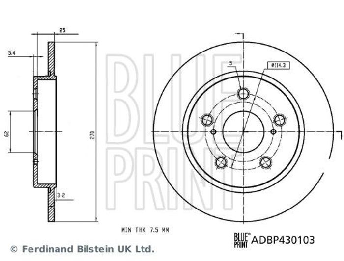 Bremsscheibe hinten L/R passt zu: TOYOTA COROLLA 1.5/1.6/2.0H 01.19