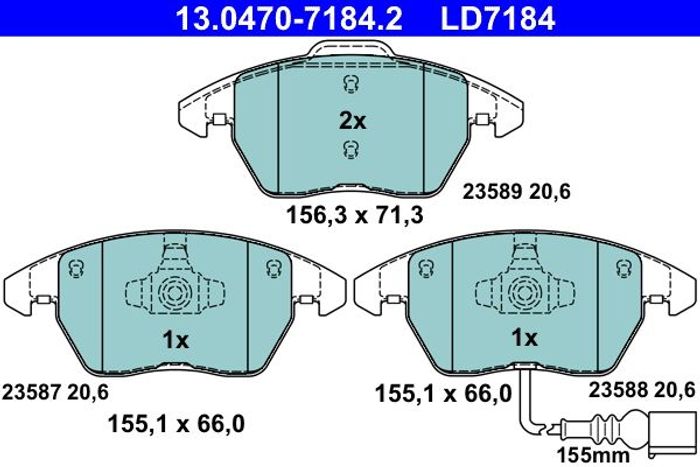 Bremsbelag Keramik vorne , passt zu: AUDI A1, A3, TT; SEAT ALTEA, ALTEA XL, I...