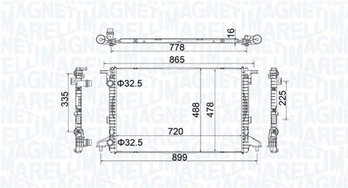Kühler Motor passt zu: AUDI A4 ALLROAD B9, A4 B9, A5, A6 C8 1.4-2.0H 05.15