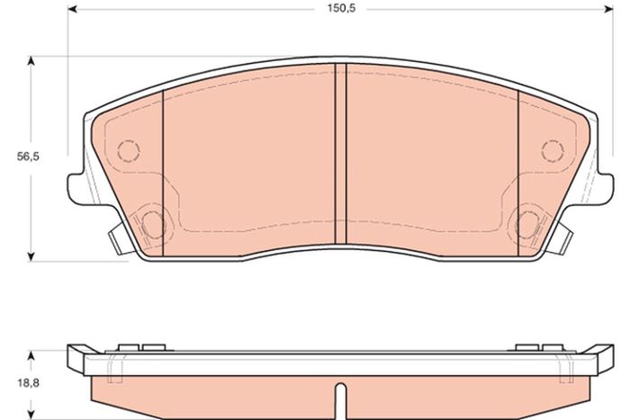 Bremsbelagsatz vorne , passt zu: CHRYSLER 300C; DODGE CHALLENGER, CHARGER, MA...