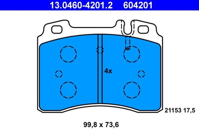 Bremsbelagsatz vorne , passt zu: MERCEDES 124 (A124), 124 (C124), 124 (W124),...