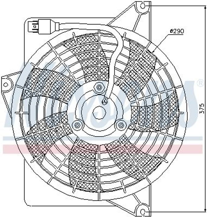 Kühlerlüfter (mit Gehäuse) passt zu: HYUNDAI MATRIX 1.6/1.8 06.01-08.10