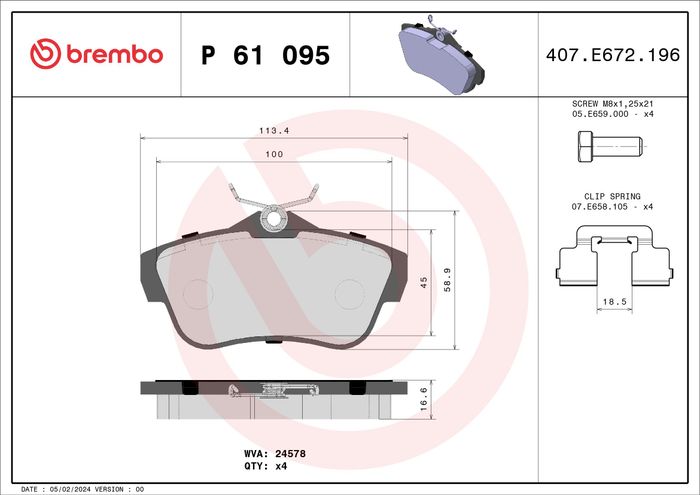 Bremsbelagsatz hinten , passt zu: CITROEN JUMPY II; FIAT SCUDO; PEUGEOT EXPER...