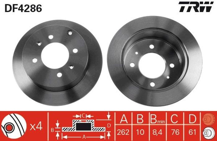 Bremsscheibe hinten L/R passt zu: HYUNDAI MATRIX, SONATA IV; KIA MAGENTIS I 1...