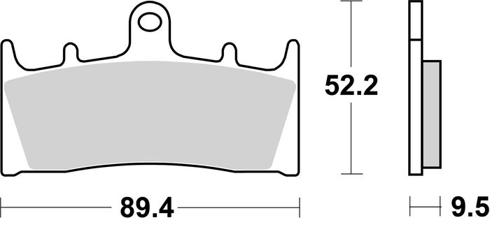 Bremsbeläge vorne, anwendung: rennen/straße, material: sintern-SR, 52,2x89,7x...