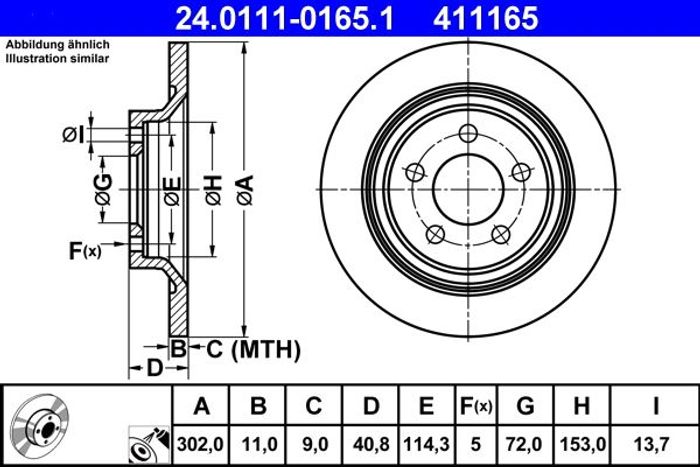 Bremsscheibe hinten L/R passt zu: MAZDA 5 1.6D-2.3 02.05