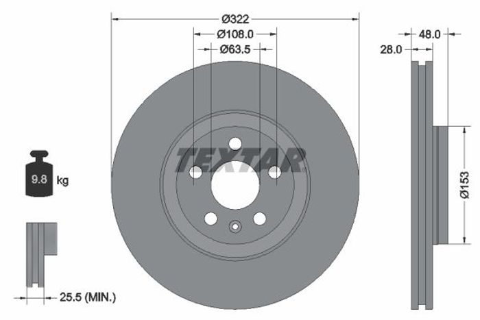 Bremsscheibe vorne L/R passt zu: VOLVO S60 III, S90 II, V60 II, V90 II, XC40,...