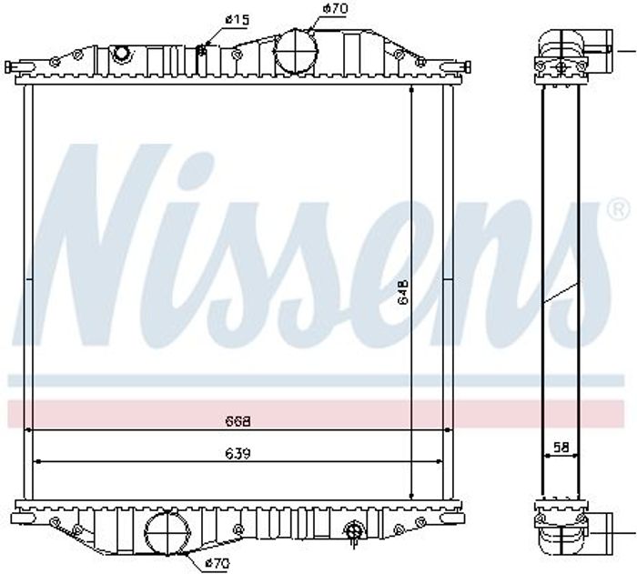 Kühler Motor ((en) without frame) passt zu: MERCEDES ECONIC, ECONIC 2 M902.90...