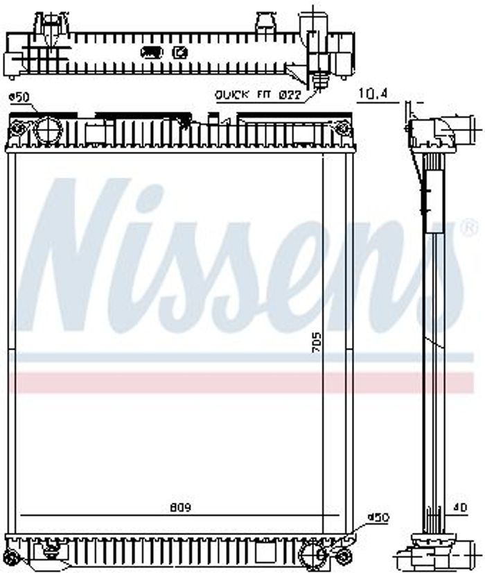 Kühler Motor ((en) without frame) passt zu: MAN TGL I, TGL II, TGM I, TGM II...