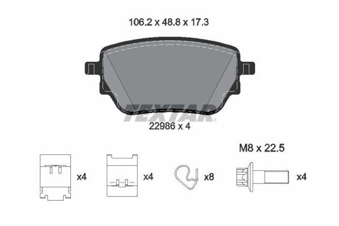 Bremsbelagsatz hinten , passt zu: MERCEDES A (V177), A (W177), B SPORTS TOURE...