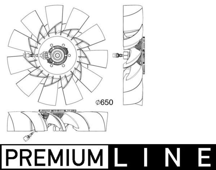 Kühlerlüfterkupplung (ventilator, 650mm, anzahl der Blätter: 11, anzahl der P...