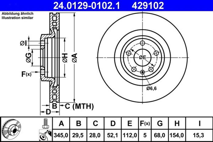 Bremsscheibe vorne L/R passt zu: AUDI A4 B8, A5, Q5 1.8-4.2 06.07-05.17