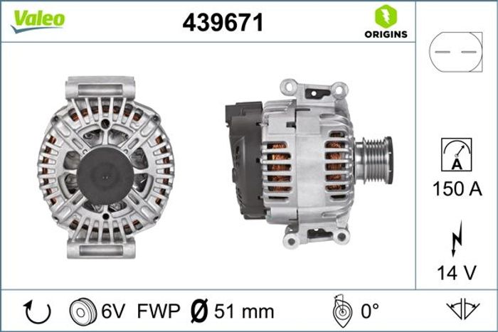 Alternator (14V, 150A, (en) new with a deposit) passt zu: MERCEDES C (C204),...