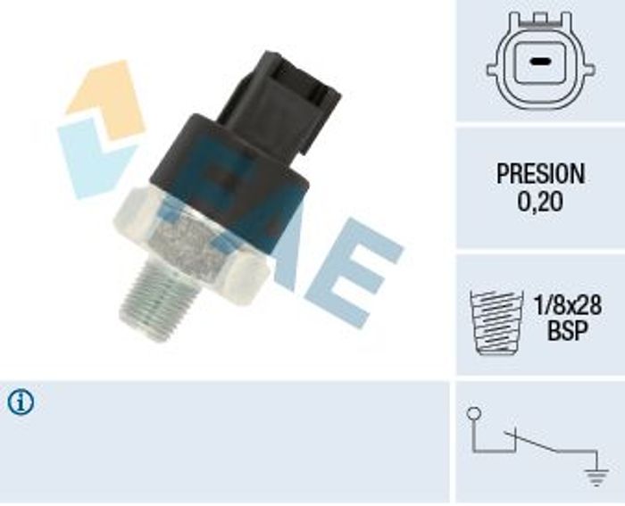 Öldrucksensor (0,2bar, 1 pin, schwarz) passt zu: INFINITI FX; NISSAN 370Z, CU...
