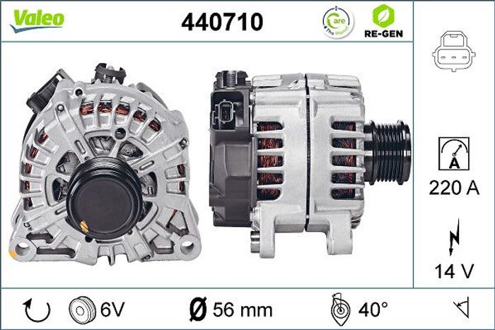 Alternator (14V, 220A, runderneuert) passt zu: FORD GALAXY III, MONDEO V, S-M...
