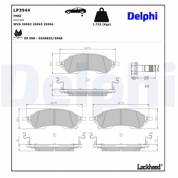 Bremsbelagsatz hinten (mit Dämpfungspad), passt zu: FORD RANGER IV; FORD USA...
