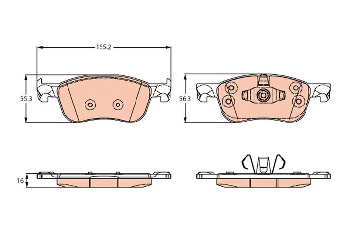 Bremsbelagsatz vorne , passt zu: FORD FIESTA VII 1.0-1.5D 05.17