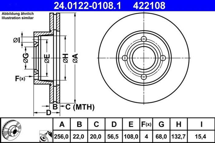 Bremsscheibe vorne L/R passt zu: AUDI 80 B4, CABRIOLET B3, COUPE B3 1.6-2.6 1...