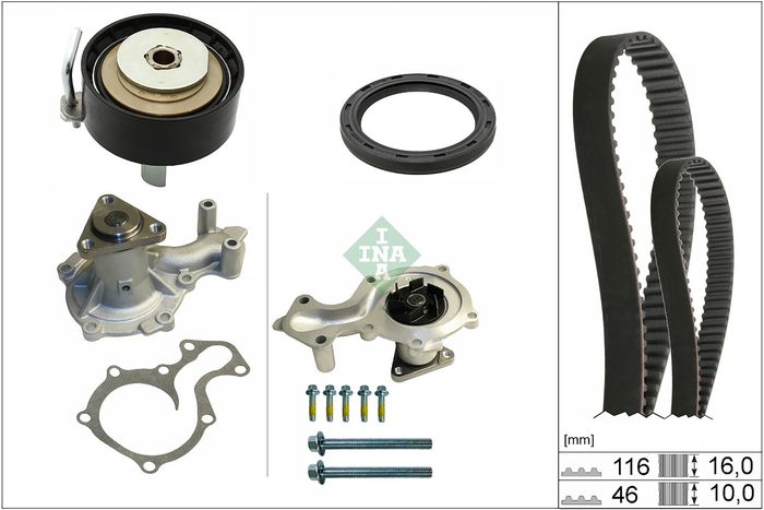 Ventilsteuerung Satz (Riemen + Rolle + Flüssigkeitspumpe) passt zu: FORD B-MA...