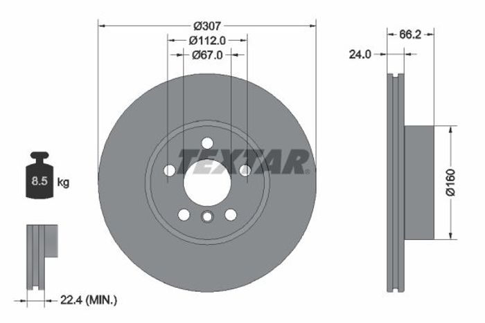 Bremsscheibe vorne L/R passt zu: BMW 2 (G42, G87), 3 (G20, G80, G28), 3 (G21)...