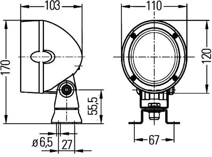 Arbeitslampe (H3, 12/24V, 35/70W 2000mmx170mmx103mm) passt zu: JOHN DEERE 505...