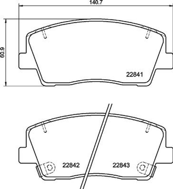 Bremsbelagsatz vorne (mit Dämpfungspad), passt zu: KIA STINGER 2.0/2.2D 06.17...